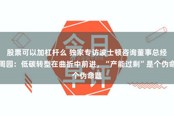 股票可以加杠杆么 独家专访波士顿咨询董事总经理周园：低碳转型在曲折中前进，“产能过剩”是个伪命题