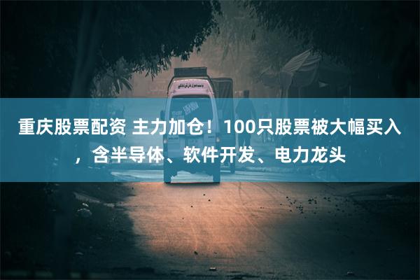 重庆股票配资 主力加仓！100只股票被大幅买入，含半导体、软件开发、电力龙头