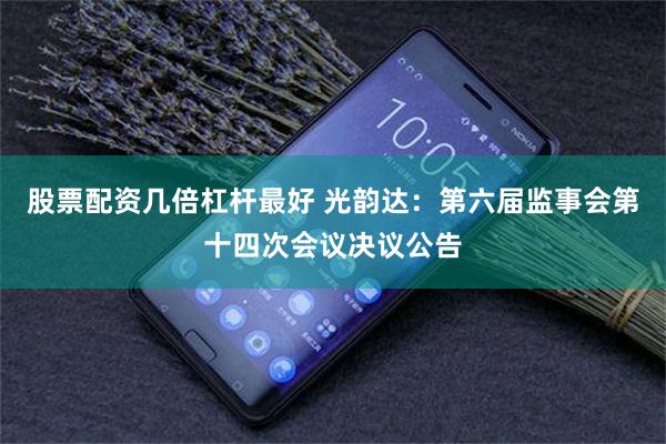 股票配资几倍杠杆最好 光韵达：第六届监事会第十四次会议决议公告