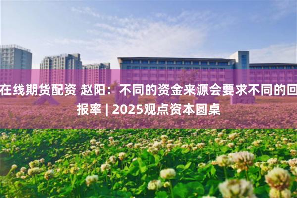 在线期货配资 赵阳：不同的资金来源会要求不同的回报率 | 2025观点资本圆桌