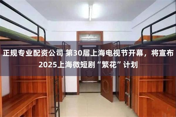 正规专业配资公司 第30届上海电视节开幕，将宣布2025上海微短剧“繁花”计划